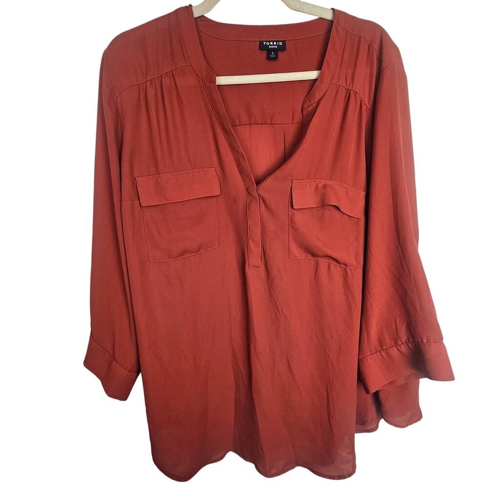 Torrid Women Harper Blouse Plus Size 2X Terracotta Career Corp Office Siren Work